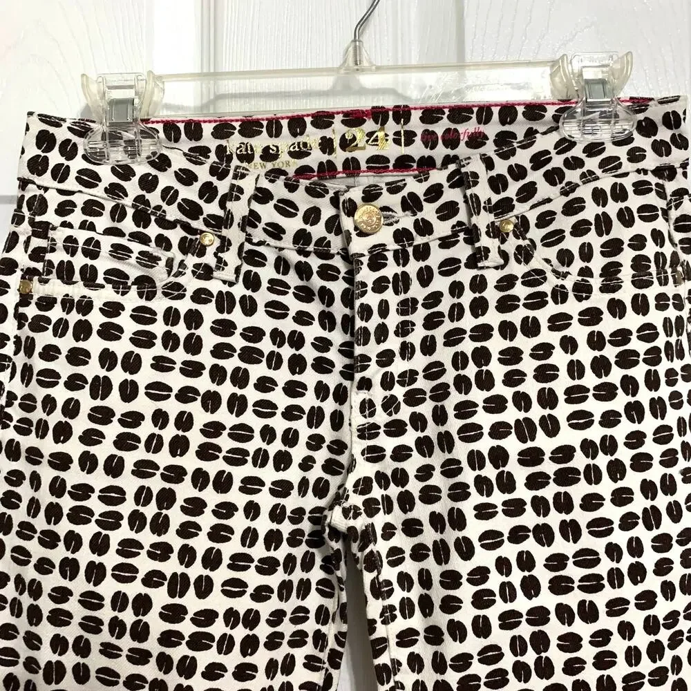 Kate Spade Broome Street Coffee Bean Print Slim Jeans